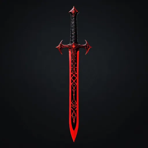 Prompt: {black sword}{red demonic runes}