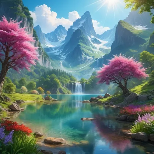 Prompt:   quero uma imagem de uma paisagem 
 de natureza nunca vista 