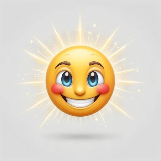 Prompt: An emoji with a beaming smile and twinkling eyes, clean white background