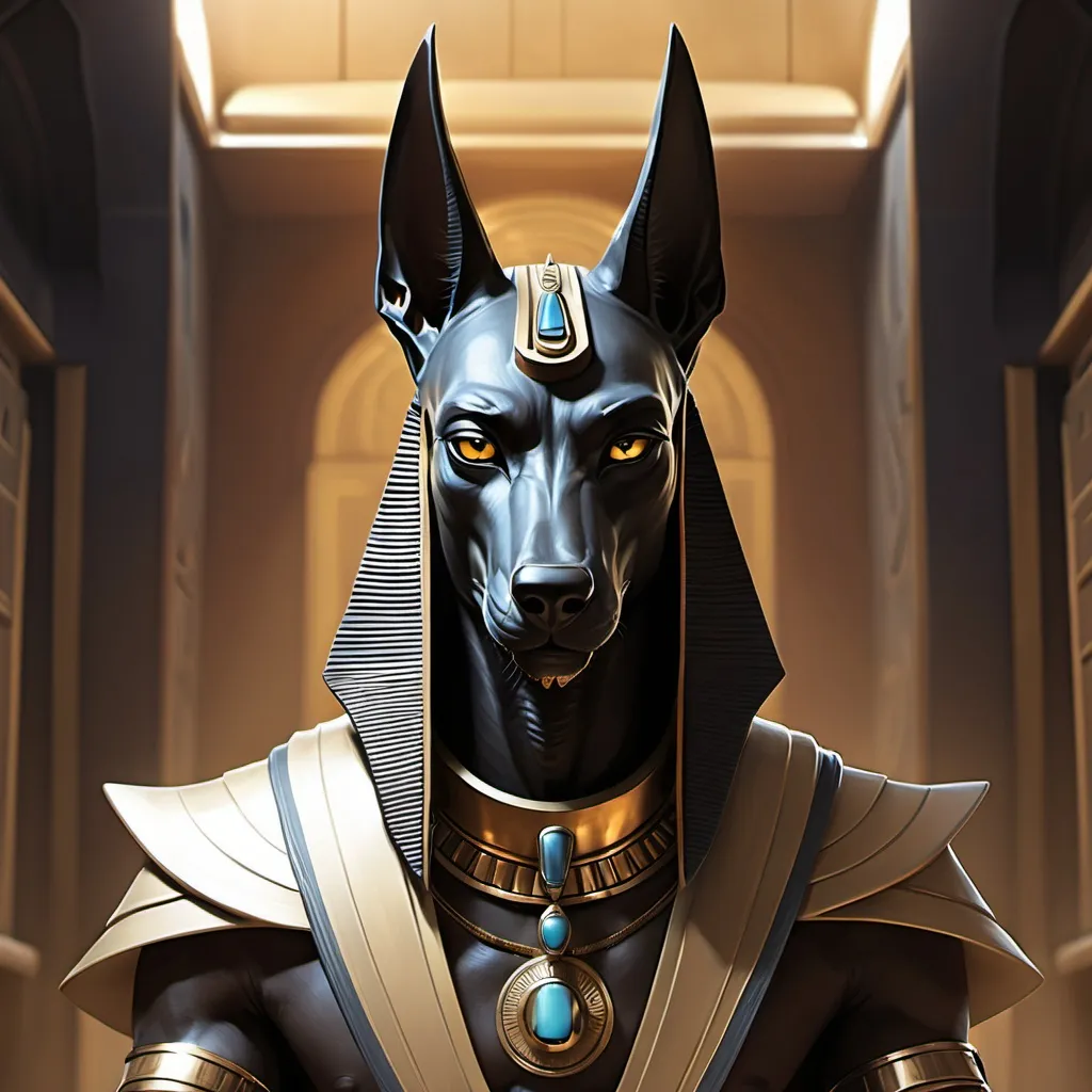 Prompt: anubis, sci fi, portrait