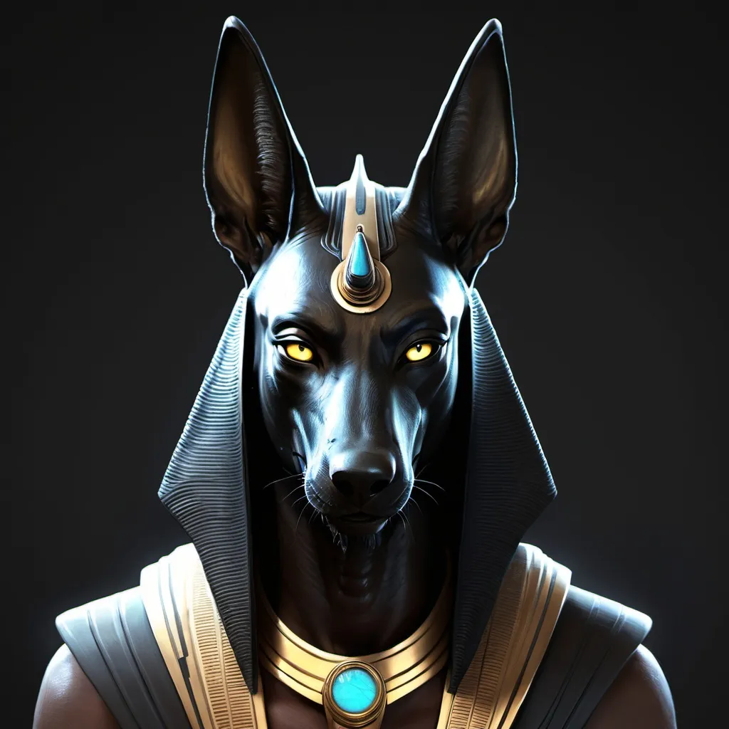 Prompt: anubis, sci fi, portrait