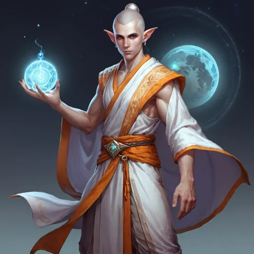 Prompt: Male Astral elf monk