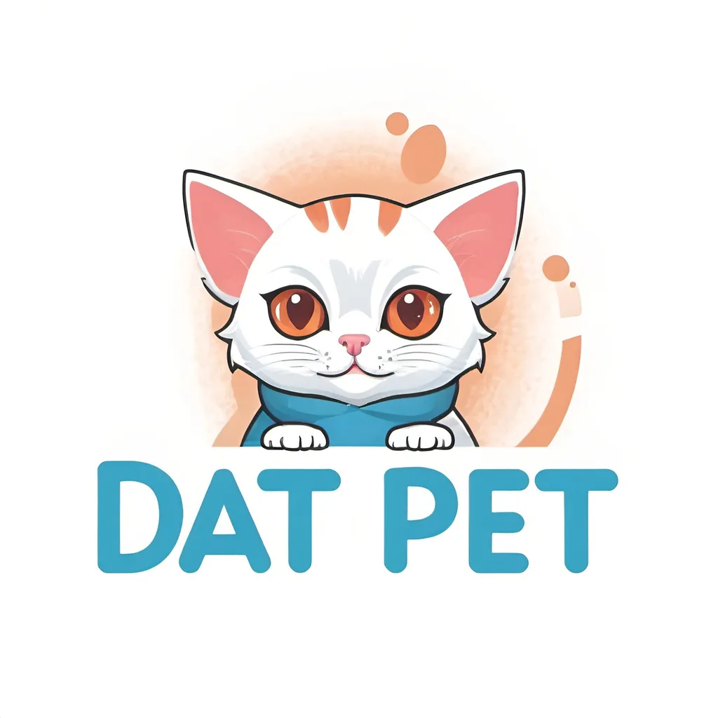 Prompt: create a logo with a kitten and written Dat Pet