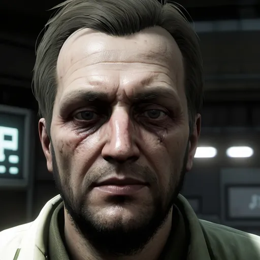 Prompt: Trader Similar to those on Escape From Tarkov a therapist, doctor type trader. 


close up of his face. 