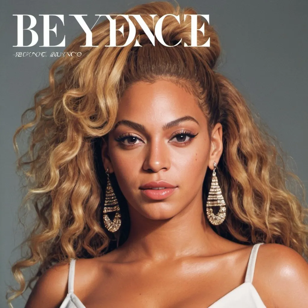 80s style album cover for Beyonce with her name in h...