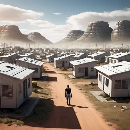 Prompt: South African township futuristic 