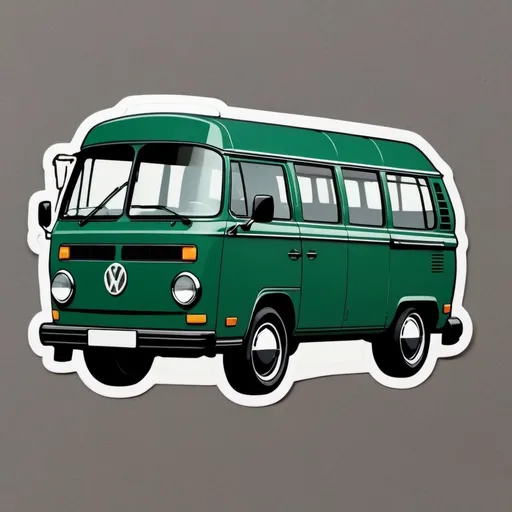 Prompt: a dark green Volkswagen T4 school bus logo