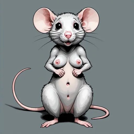 Prompt: Draw a rat with Dolly Parton body
