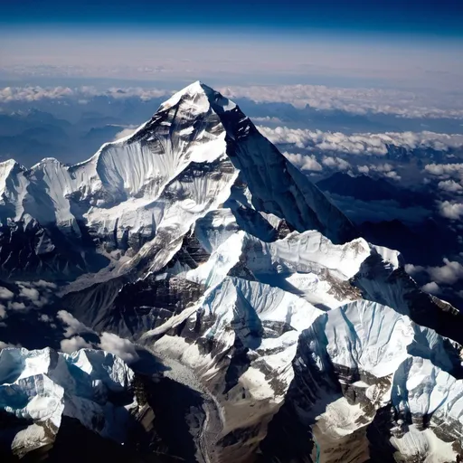 Prompt: top view of mount everest