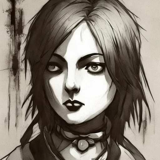 Prompt: Create a new human character about the game Fear & Hunger with the same art style as the game, with the style of canvas painting, with gothic atmosphere 