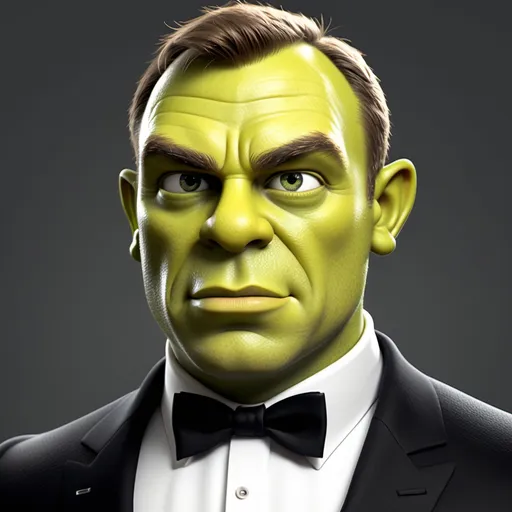 Prompt: James Bond in 3d Shrek style