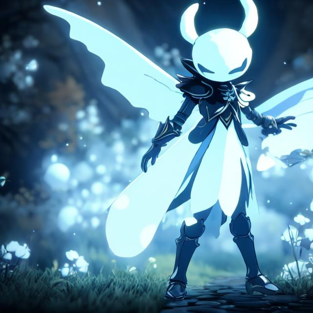 Prompt: create the ghost character from the hollow knight game franchise, perfect image, best quality the best image that ai can create