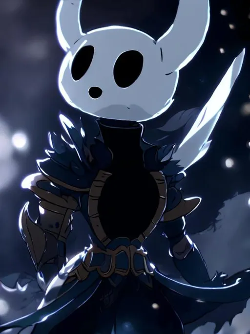 Prompt: create the ghost character from the hollow knight game franchise, perfect image, best quality the best image that ai can create