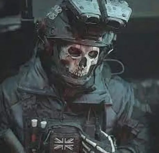 Prompt: create the ghost character from the cod game franchise, perfect image, best quality the best image that ai can create