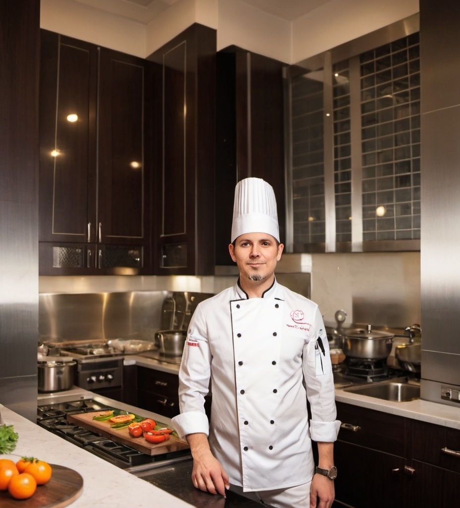 Prompt: Chef in a luxury kitchen