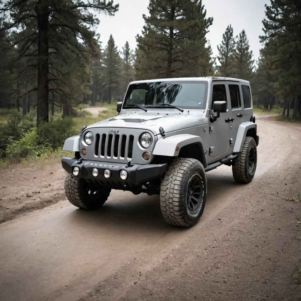 Prompt: gray jeep car