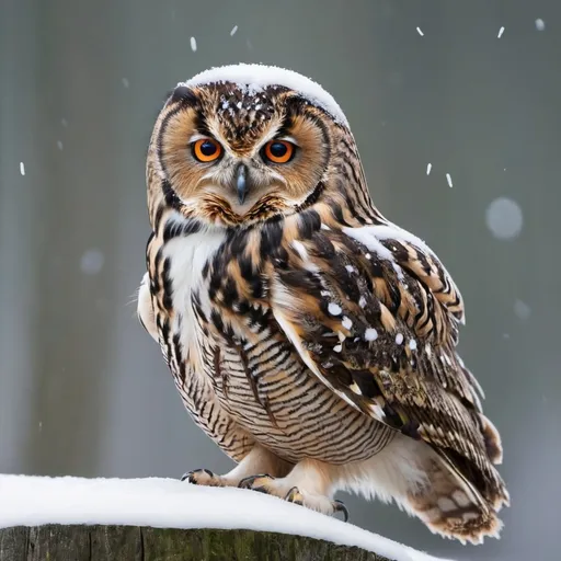 Prompt: owl in the snow