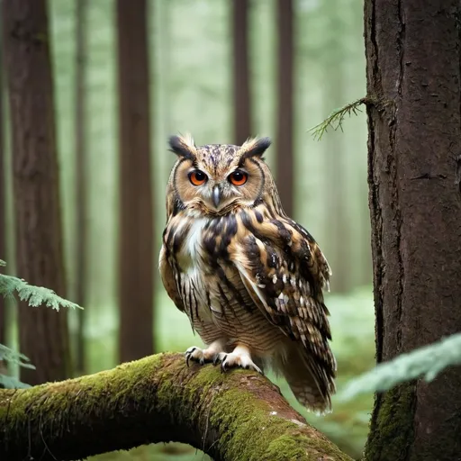 Prompt: owl in the forest