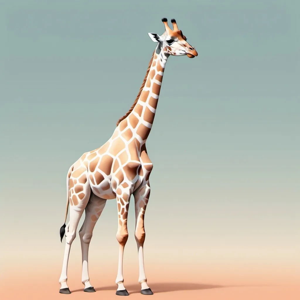 Prompt: (giraffe), minimalistic design, soft pastel color scheme, gentle curves and lines, serene ambiance, stylized silhouette, elegant and simple form, tranquil background, subtle gradients, warm light reflections, contemporary artistic touch, high quality, ultra-detailed.