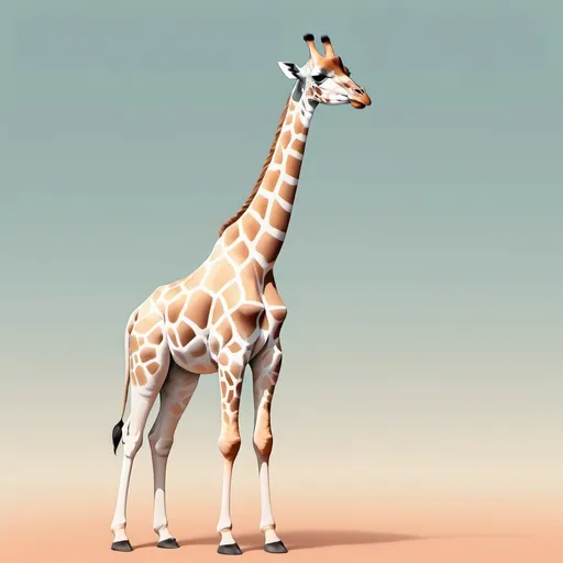 Prompt: (giraffe), minimalistic design, soft pastel color scheme, gentle curves and lines, serene ambiance, stylized silhouette, elegant and simple form, tranquil background, subtle gradients, warm light reflections, contemporary artistic touch, high quality, ultra-detailed.