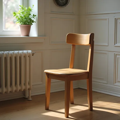 Prompt: wooden chair with filled back fully