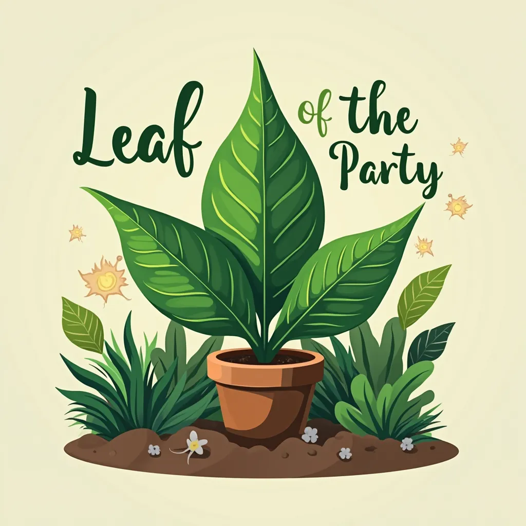 Prompt: I want Leaf of the party which is the name of our company. We will be doing pop ups and hopefully house visits where people can build terrarums. I need a picture for my company
