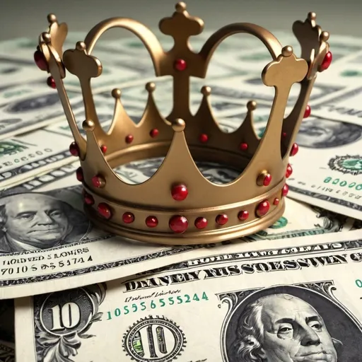 Prompt: money and  royal crowns