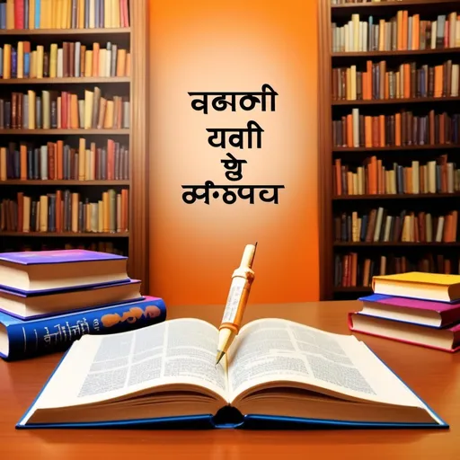 Prompt: create a image with books in background and write Hindi Vyakaran in Hindi language