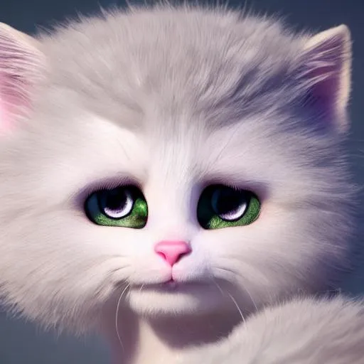 Prompt: 3d fluffy pastel colored  {kitten}, closeup cute and adorable, cute big circular reflective eyes, long fuzzy fur, Pixar render, unreal engine cinematic smooth, intricate detail, cinematic