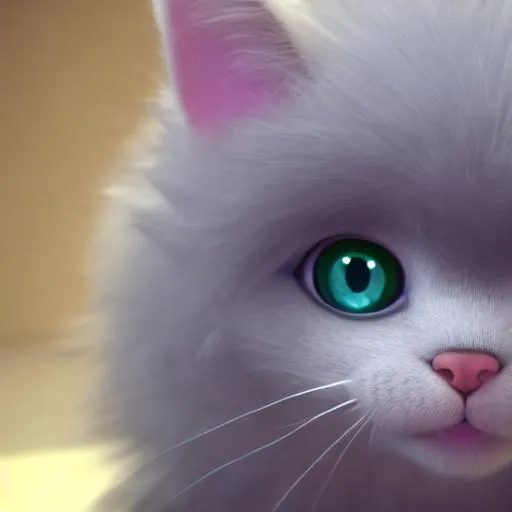 Prompt: 3d fluffy pastel colored  {kitten}, closeup cute and adorable, cute big circular reflective eyes, long fuzzy fur, Pixar render, unreal engine cinematic smooth, intricate detail, cinematic