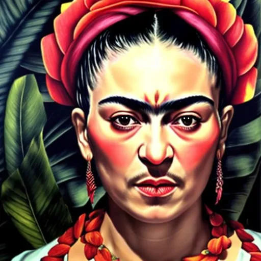 Prompt: ultra beautiful and lifelike realistic Frida Kahlo  portrait 