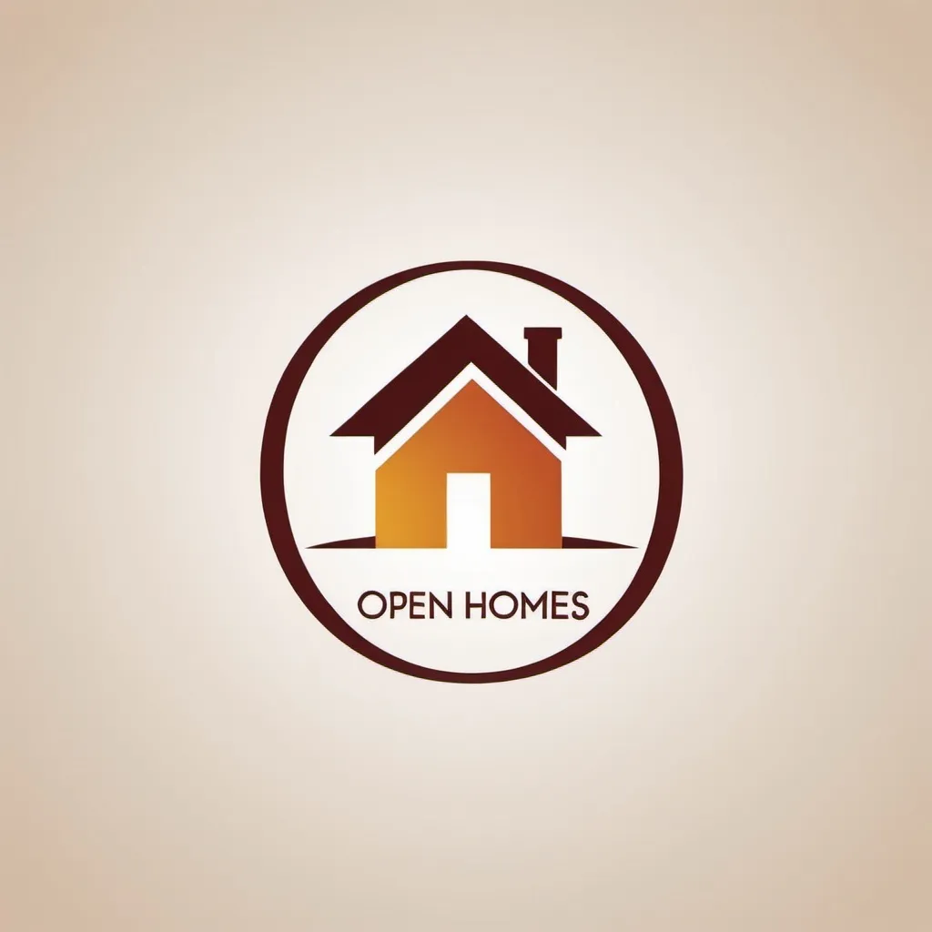 Prompt: Please create a logo for the property letting business called Open Homes Ltd that feels welcoming and friendly. Do it in a simple style with only two colours.