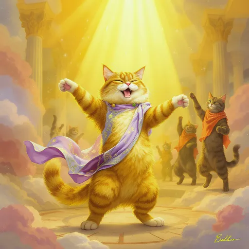 Prompt: Cats dancing bailando paradisio meme