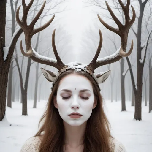 Prompt: art in silence,
Like a mirror.
white face
The antlers on your head
sleeping face
winter
look at yourself,
and discover a new you