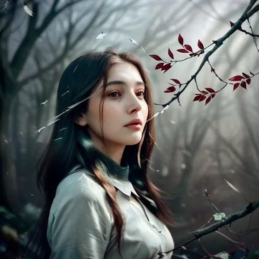 Prompt: Her thoughts are a silent forest,
On the branches of her heart, birds soar.
Birds of wisdom, birds of passion,
Birds of love, birds of sorrow,
A flock of emotions that dwell within her.
They are her voice without a voice,
reflected in the depths of her eyes, the silent narrator.