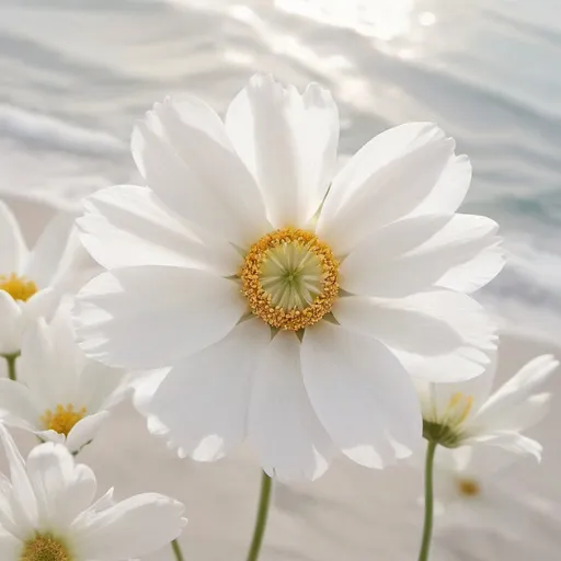Prompt: zoomed out photo, flower, Whiteness whispers, wonders wide,
Waves washing with wisdom’s tide.
Purity’s promise peacefully plied,
Openness, in white, does reside.

Transparency’s touch, tenderly tied,
Joy’s jubilation, cannot hide.
White’s wardrobe, worn with pride,
With endless shades of light.
