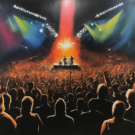 Prompt: Painting of rock concert