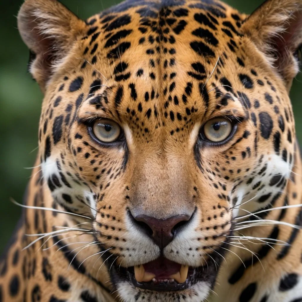 Prompt: A vicious jaguar closeup, detailed texture and details. macro lens, product photography