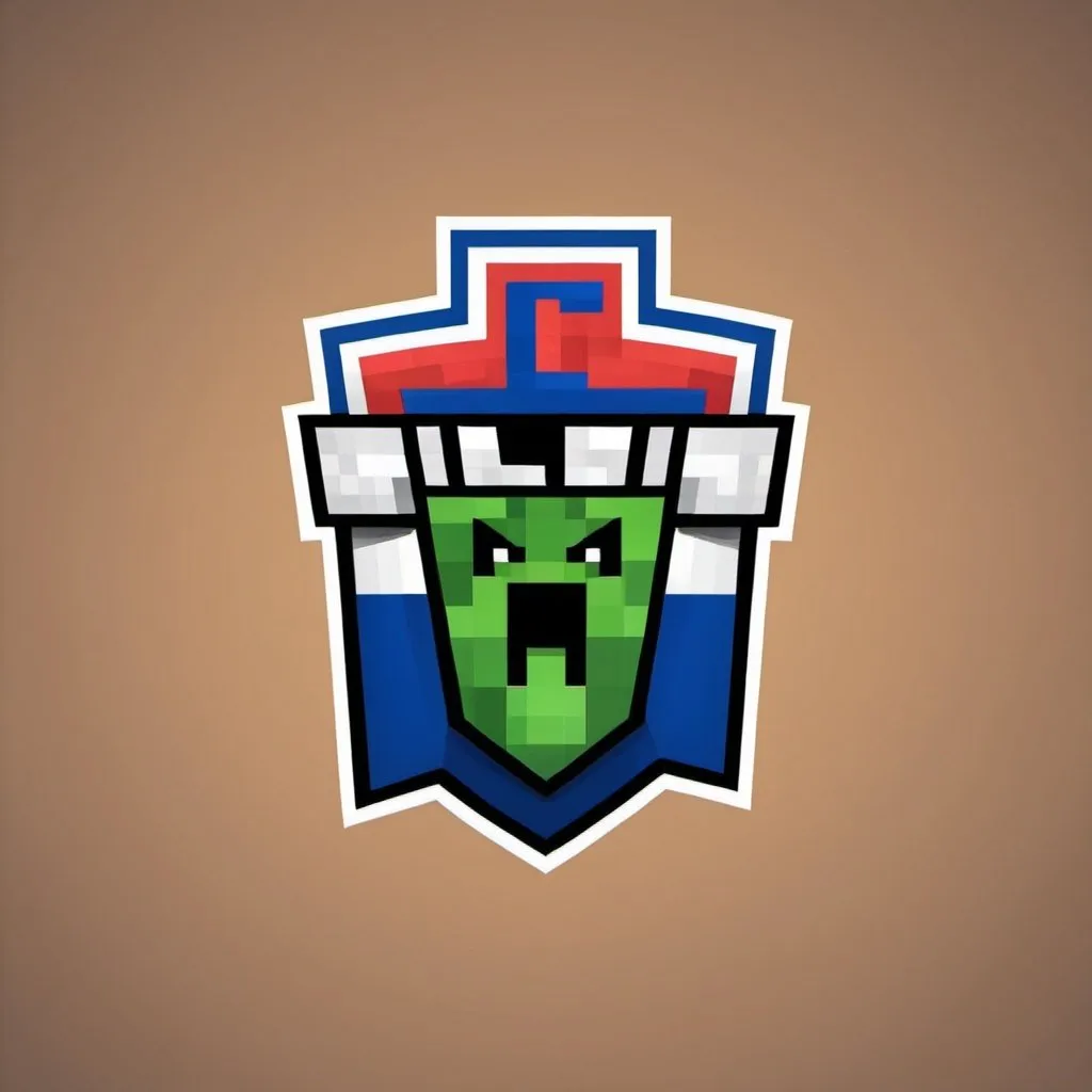 Prompt: create a Logo of a basketball team based on los angeles clippers but using three green minecraft creepers mob as main character