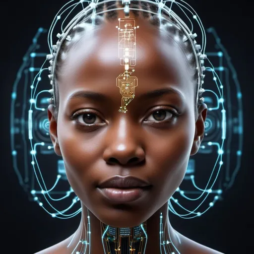 Prompt: create image using african facial features of Quantum computing and neuromorphic as the next phase of AI evolution.

