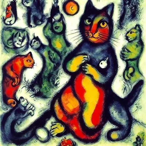 Prompt: Chagall cat