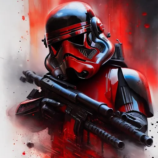 Prompt: black and red Purge Trooper Star Wars

 , Jonas De Ro, Frank Holl, Andrei Markin, Aleksi Briclot, Giovanni Boldini, Watercolor, trending on artstation, sharp focus, studio photo, intricate details, highly detailed,