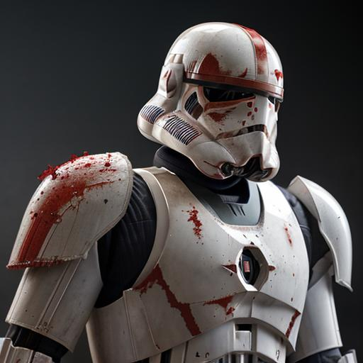 Prompt: clone  Troopers, white and  red armour, blood stained 
,  ,Star Wars , Jonas De Ro, Frank Holl, Andrei Markin, Aleksi Briclot, Giovanni Boldini, Watercolor, trending on artstation, sharp focus, studio photo, intricate details, highly detailed, damaged armour, scared suit, damaged 
