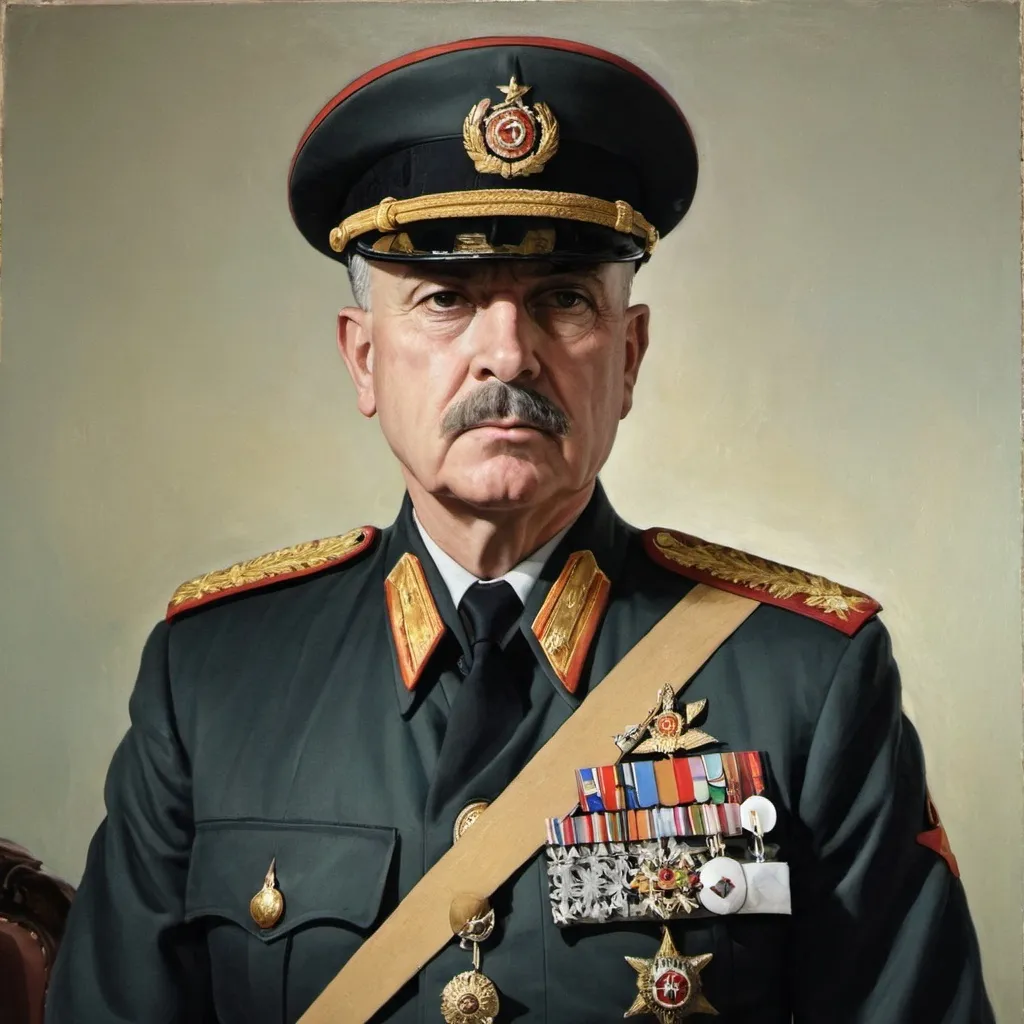 Prompt: portrait of a general/dictator in uniform

