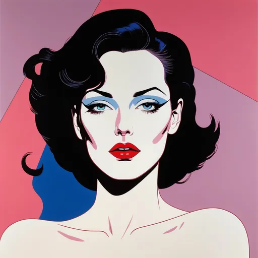 Prompt: Patrick Nagel style pop art of a woman