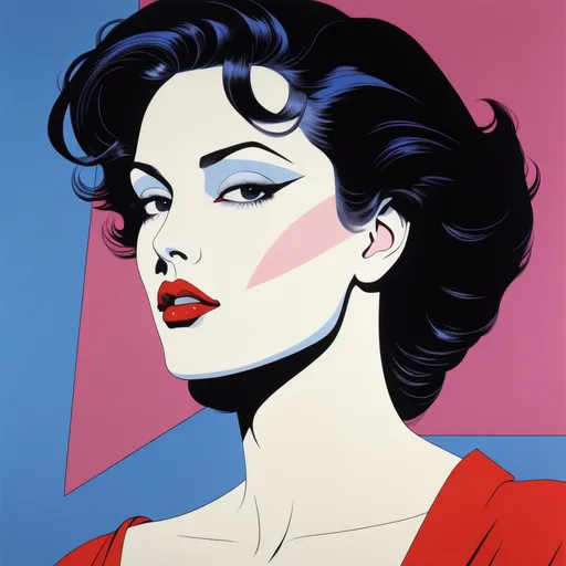 Prompt: Patrick Nagel style pop art of a woman