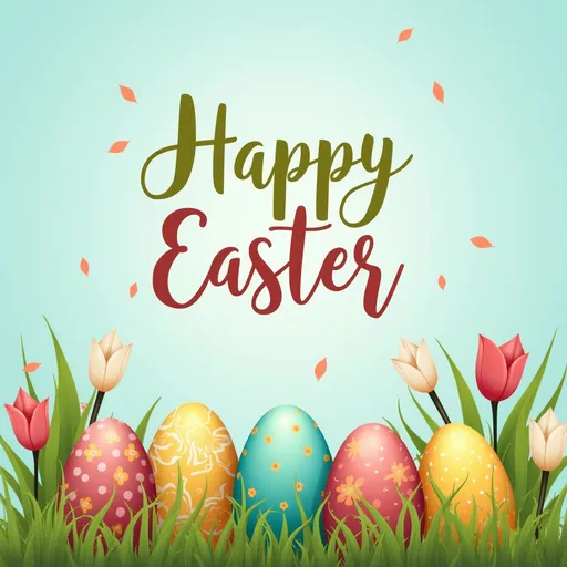 Prompt: Happy Easter wishes poster
