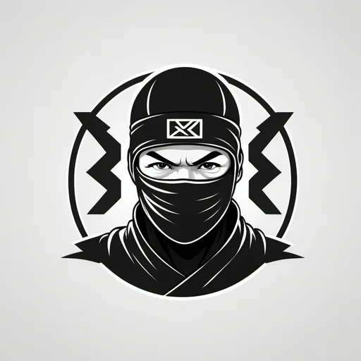 Prompt: create logotype wich ninja, name is capital creatores, minimalist and with strock black. with