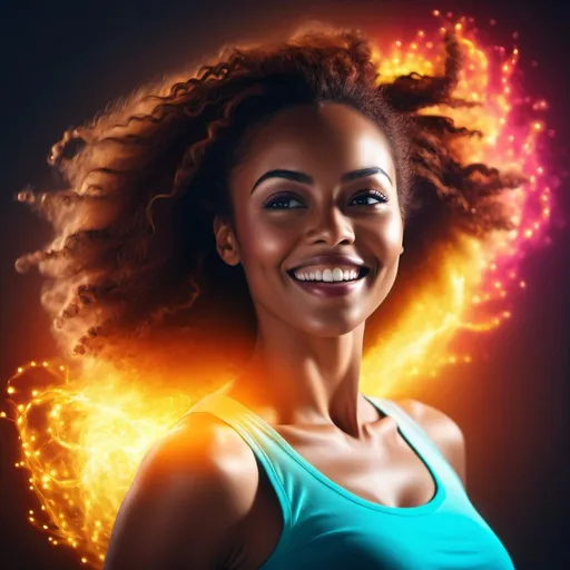 Prompt: Bright, vibrant image of a female person glowing with vitality.