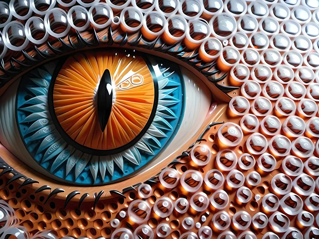 Prompt: beautiful three-dimensional hyper-realistic detailed bubble wrap art